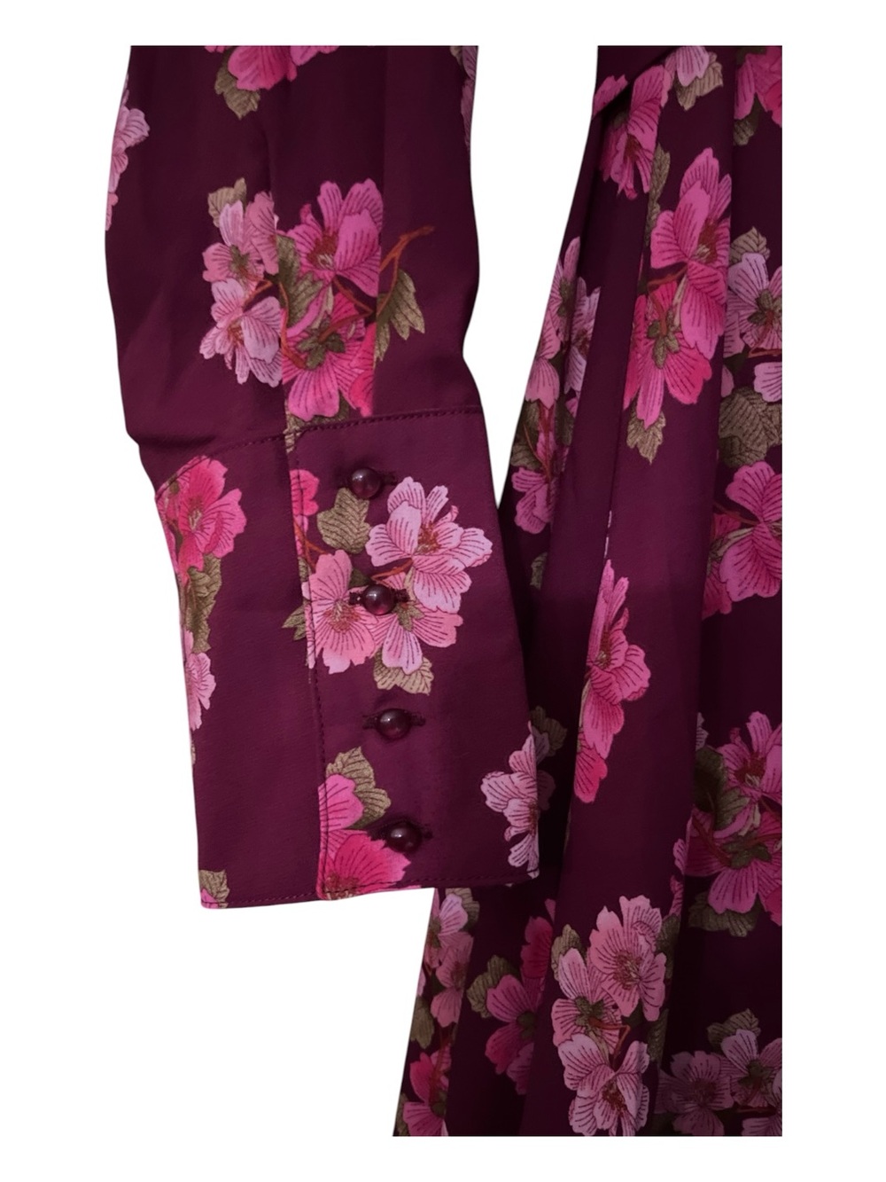 NWT Pink Floral Shirt Dress Nanette Lepore Sangria Pink Tie Belt Size 12 - Picture 5 of 15